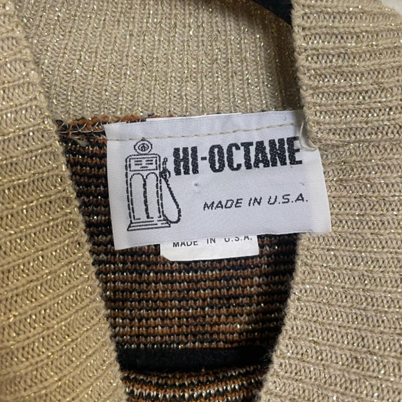 Leopard Shimmer Glitter Boho Mock Neck Hipster Hippie Art Chic Glam Farm Sweater - Picture 2 of 4